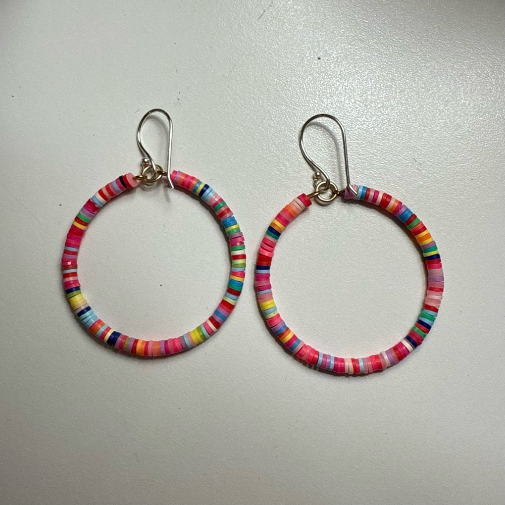 Colorful Hoop Earrings - Picture 2 of 3